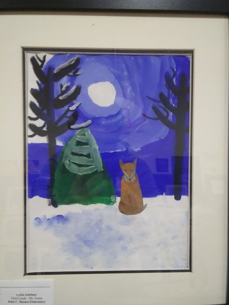 This is a painting by a Haines third-grader.