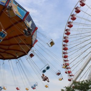Navy Pier swing and Ferris wheel